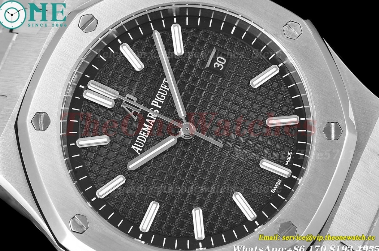 Oak SS Dial 41mm SS 15500 MY8215 Black Royal 0203